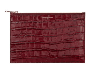 Aspinal of London Bordeaux croc skin