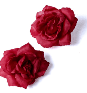 red flower hair clip