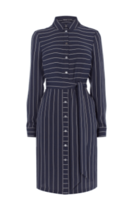 km pinstripe shirt dress