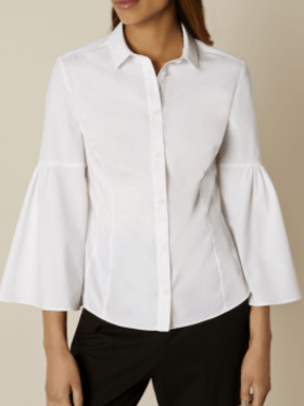km ruffle sleev white shirt