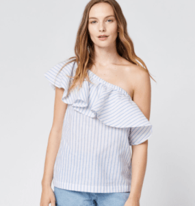 warehouse one shoulder ruffle top